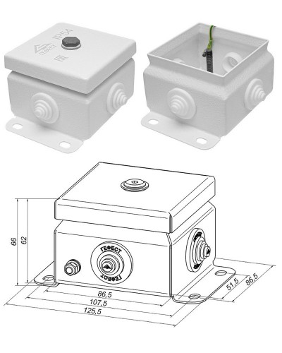 КМ IP55-0808 (без DIN рейки). Коробка монтажная электротехническая. Гефест в Новом Уренгое
