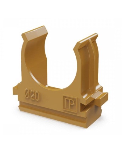 Крепёж-клипса для труб АБС-пластик бук D20 (100 шт) (PR13.0046). Крепление для труб ПВХ. Промрукав в Новом Уренгое
