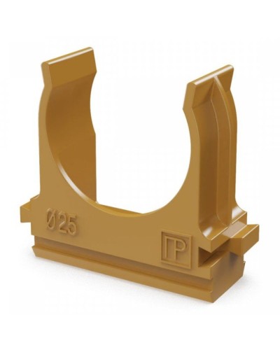 Крепёж-клипса для труб АБС-пластик бук D25 (100 шт) (PR13.0047). Крепление для труб ПВХ. Промрукав в Новом Уренгое