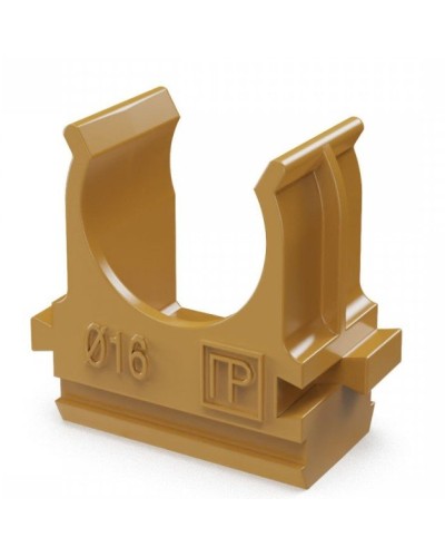 Крепёж-клипса для труб АБС-пластик бук D16 (100 шт) (PR13.0045). Крепление для труб ПВХ. Промрукав в Новом Уренгое
