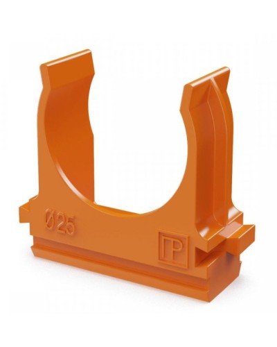 Крепёж-клипса для труб АБС-пластик оранжевая D25 (100 шт) (PR13.0065). Крепление для труб ПВХ. Промрукав в Новом Уренгое