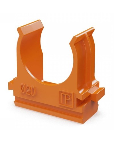 Крепёж-клипса для труб АБС-пластик оранжевая D20 (100 шт) (PR13.0064). Крепление для труб ПВХ. Промрукав в Новом Уренгое